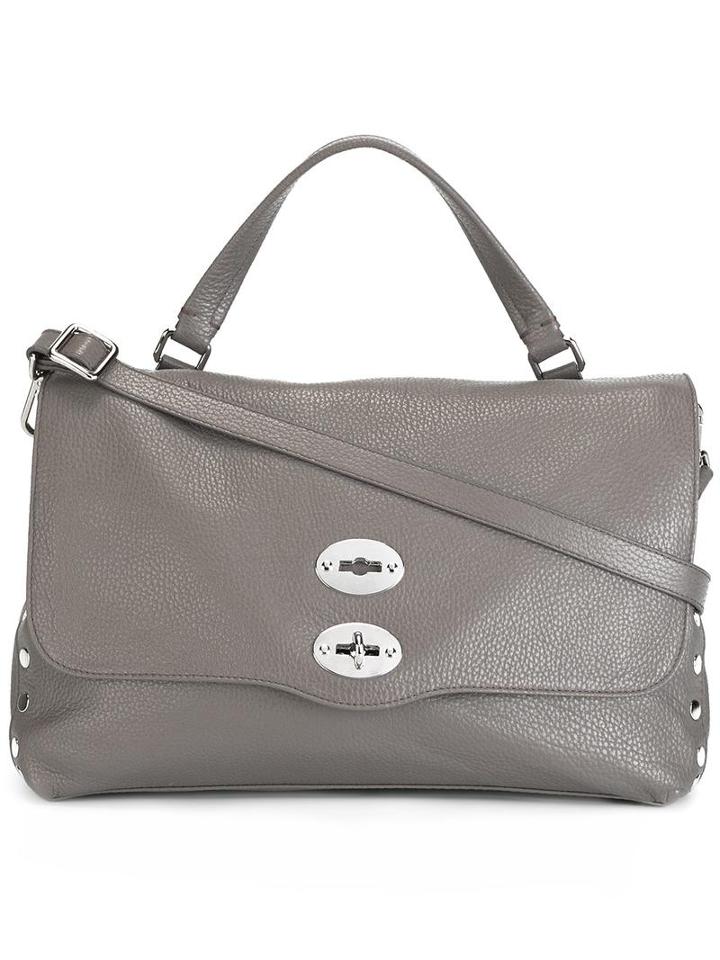 Zanellato Studded Tote, Men's, Grey, Leather