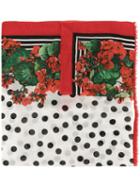 Dolce & Gabbana Floral Dotted Scarf - White