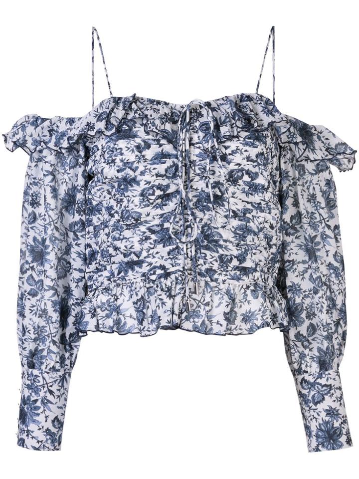 Robert Rodriguez Studio Carmen Floral Print Blouse - Blue