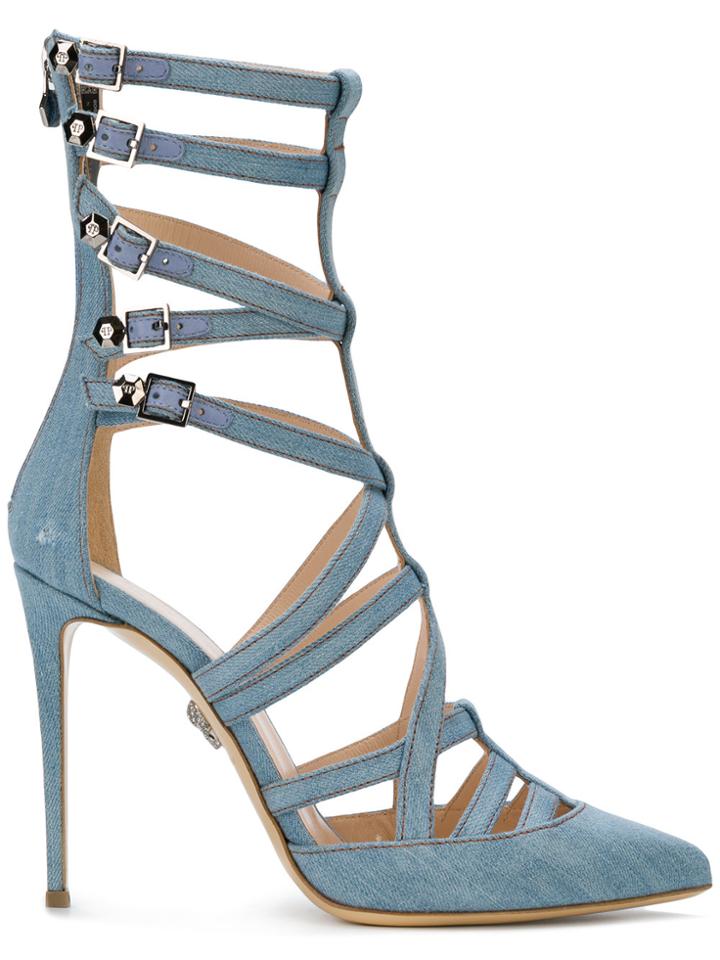 Philipp Plein Strappy Ankle Pumps - Blue