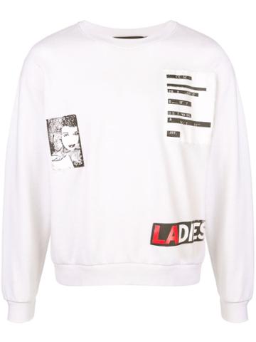 Luv Collections Contrast Patch Sweatshirt - White