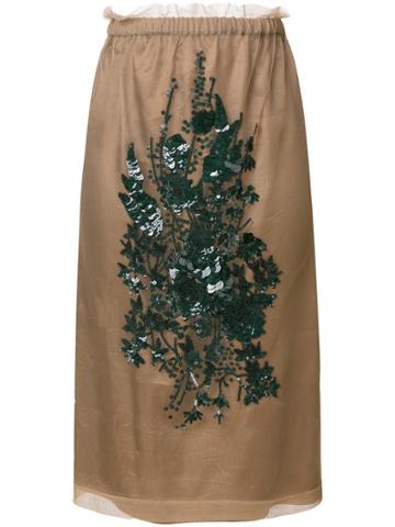Kacey Devlin Contour Mini Skirt - Brown