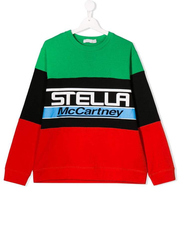 Stella Mccartney Kids Teen Logo Panel Sweatshirt - Green