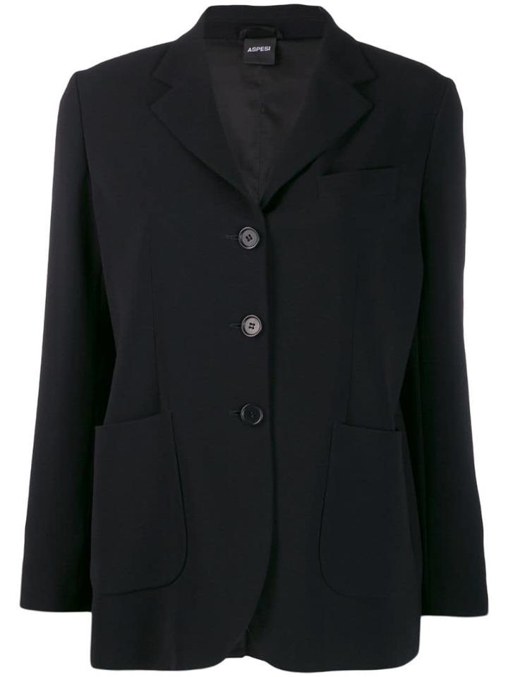 Aspesi Plain Single-breasted Jacket - Black