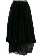 Romeo Gigli Pre-owned 2000's Velvet Layered Skirt - Black