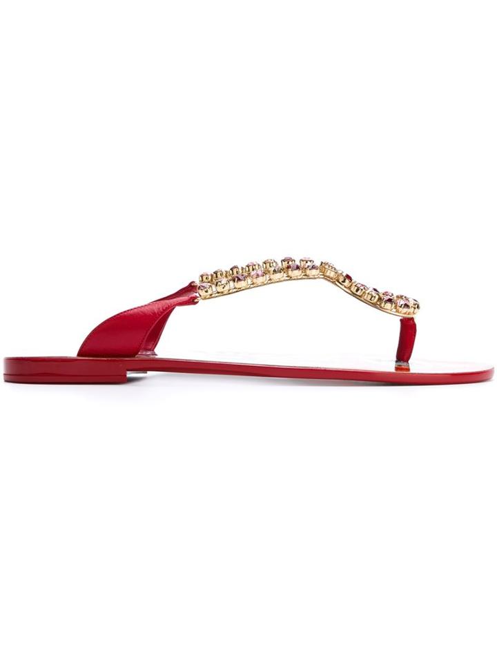 Dolce & Gabbana Carretto Siciliano Sole Print Flip Flops