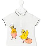 Dolce & Gabbana Kids - Chicks Print Polo Shirt - Kids - Cotton - 9 Mth, White
