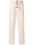 Sea Cropped Paperbag Trousers - Neutrals