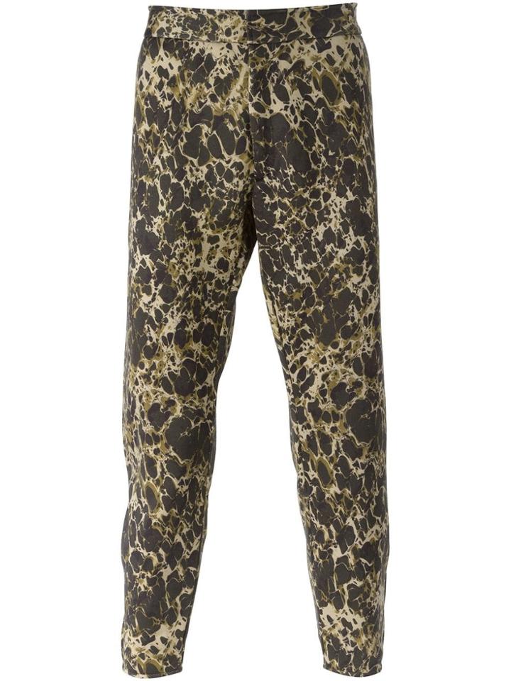 Alexander Mcqueen Victorian Marble Print Track Pants - Black