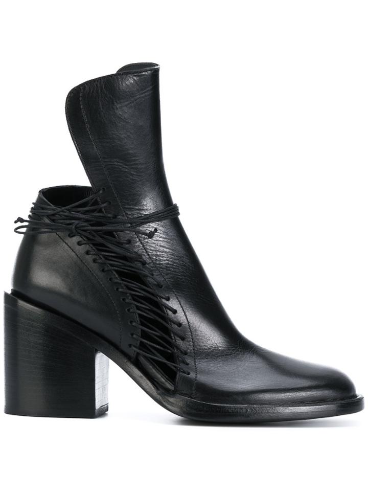 Ann Demeulemeester Extended Tongue Ankle Boots - Black