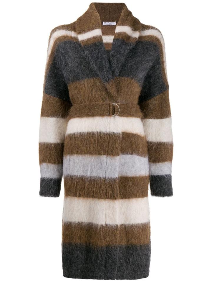 Brunello Cucinelli Textured Cardigan Coat - Brown