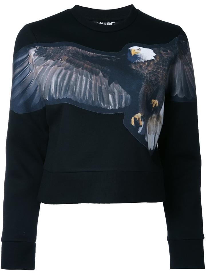 Neil Barrett Eagle Print Sweatshirt, Women's, Size: Small, Black, Viscose