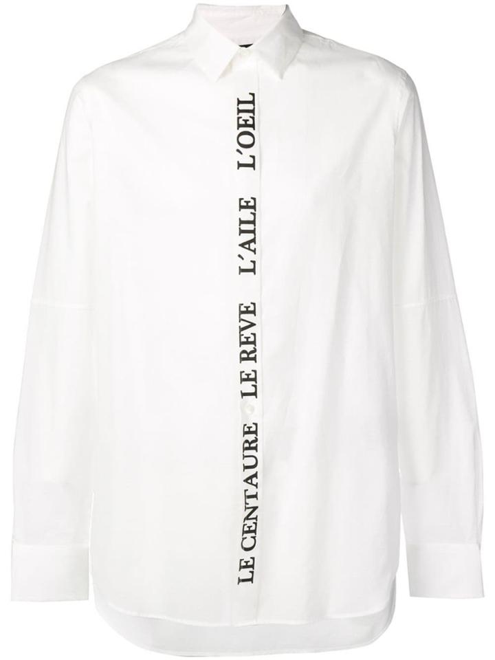 Ann Demeulemeester Front Print Shirt - White