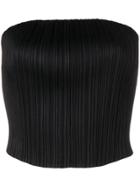 Pleats Please By Issey Miyake Strapless Crop Top - Black
