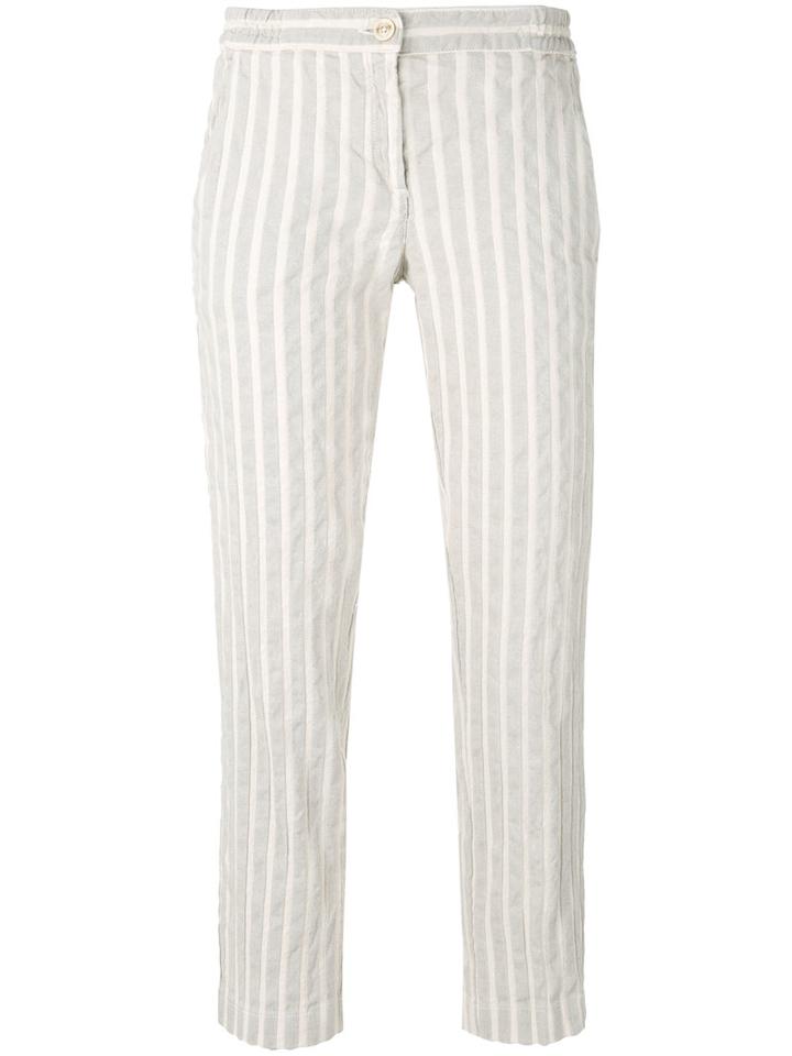 Massimo Alba - Striped Straight Trousers - Women - Cotton/linen/flax - 42, Nude/neutrals, Cotton/linen/flax