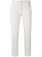 Massimo Alba - Striped Straight Trousers - Women - Cotton/linen/flax - 42, Nude/neutrals, Cotton/linen/flax