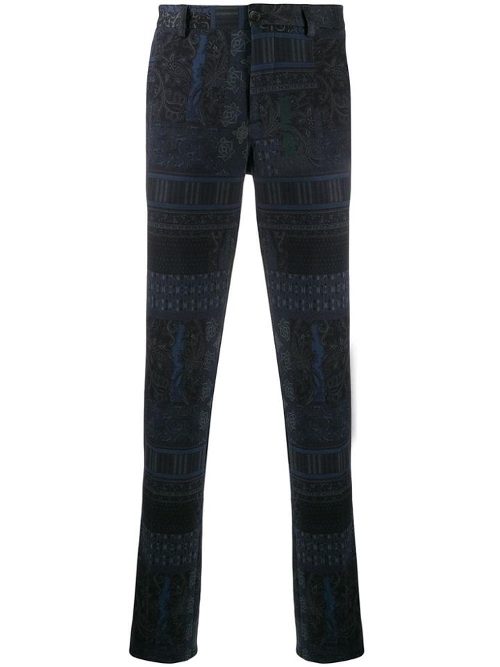 Etro Printed Chinos - Blue