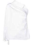 Max Mara One Shoulder Poplin Shirt - White