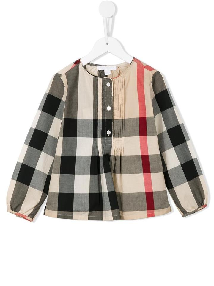 Burberry Kids New Classic Check Blouse, Girl's, Size: 10 Yrs, Black