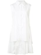 Grey Jason Wu - Pleated Trim Shirt Dress - Women - Cotton - 10, White, Cotton