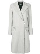 Karl Lagerfeld Herringbone Zip Coat - White