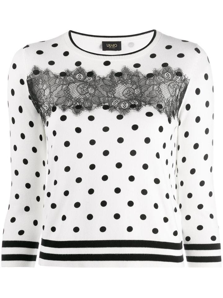 Liu Jo Dotted Sweater - White