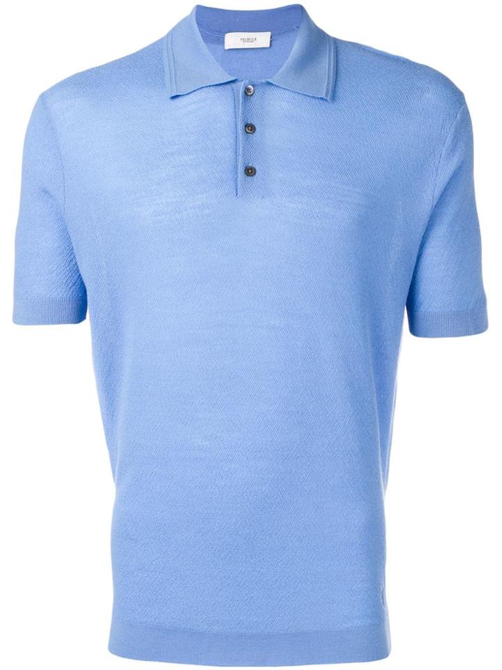 Pringle Of Scotland Merino Wool Polo Shirt - Blue