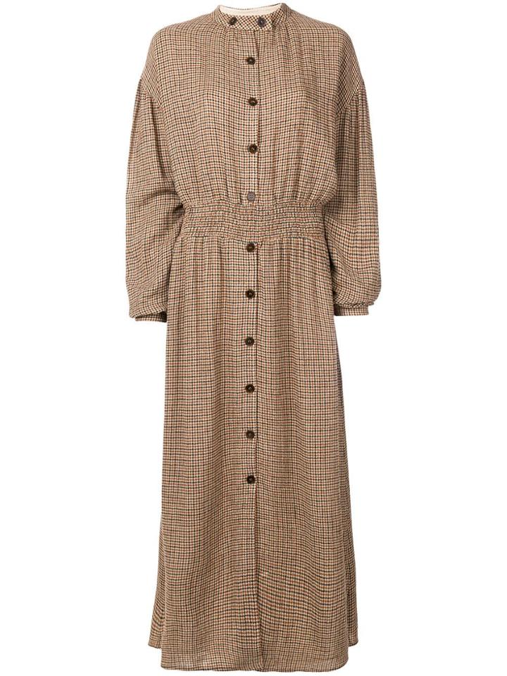 Nanushka Julie Checked Dress - Nude & Neutrals