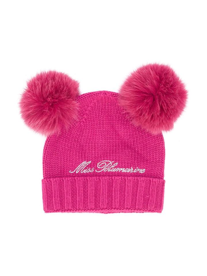 Miss Blumarine Teen Pom-pom Beanie - Pink