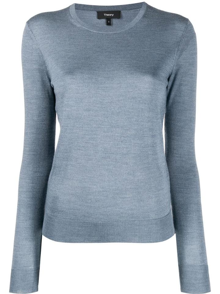 Theory Crewneck Jumper - Blue