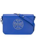 Tory Burch Metallic Logo Bag, Women's, Blue, Leather