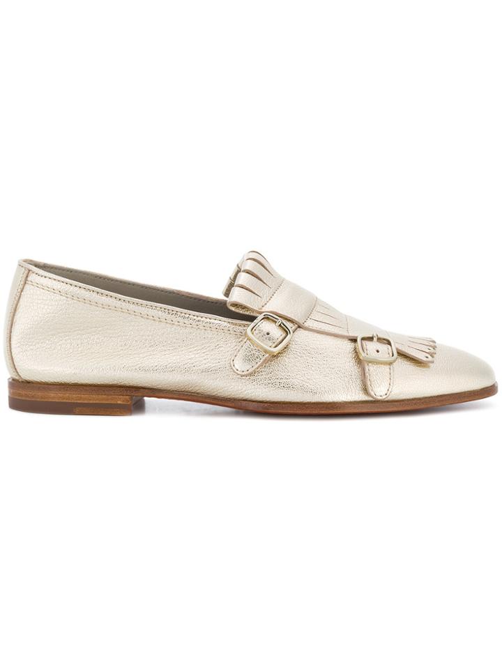 Santoni Buckle Loafers - Nude & Neutrals