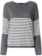 Steffen Schraut Stripe Panel Sweatshirt - Grey