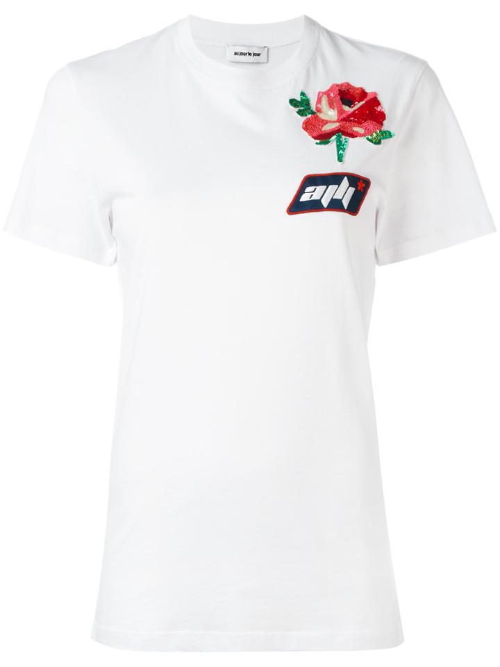 Au Jour Le Jour Patch Detail T-shirt - White
