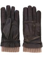 Loro Piana - Rib Cuff Gloves - Men - Lamb Skin/cashmere - L, Brown, Lamb Skin/cashmere