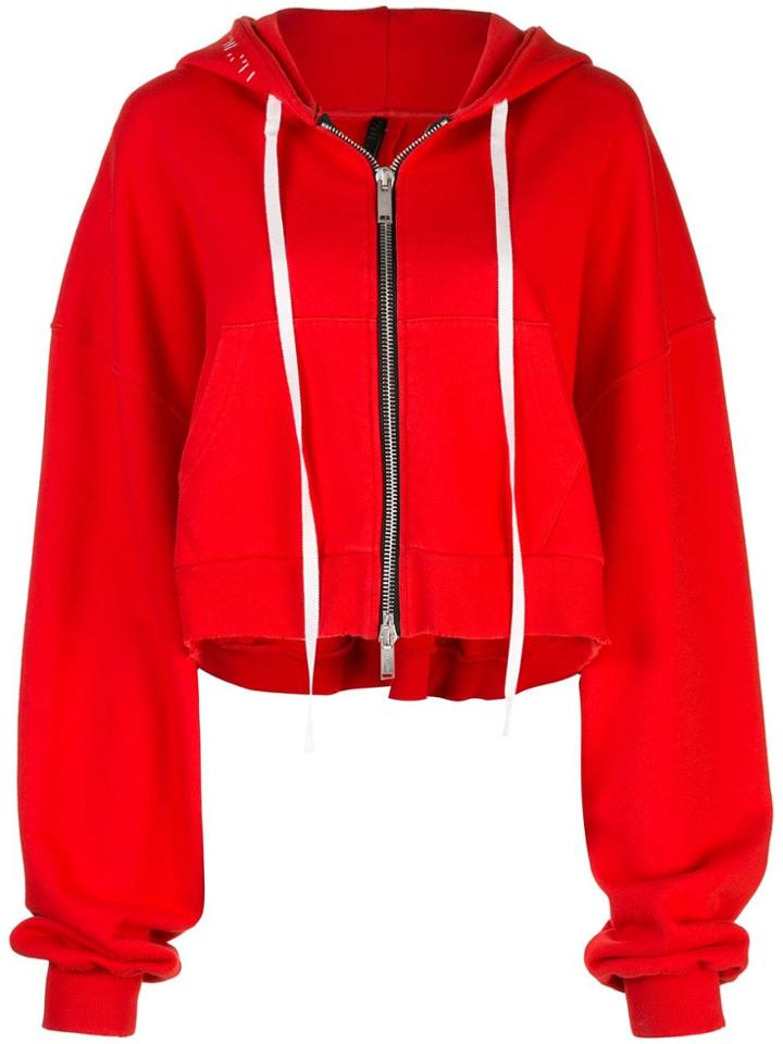 Unravel Project Oversized Zipped Hoodie - Red