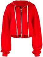Unravel Project Oversized Zipped Hoodie - Red