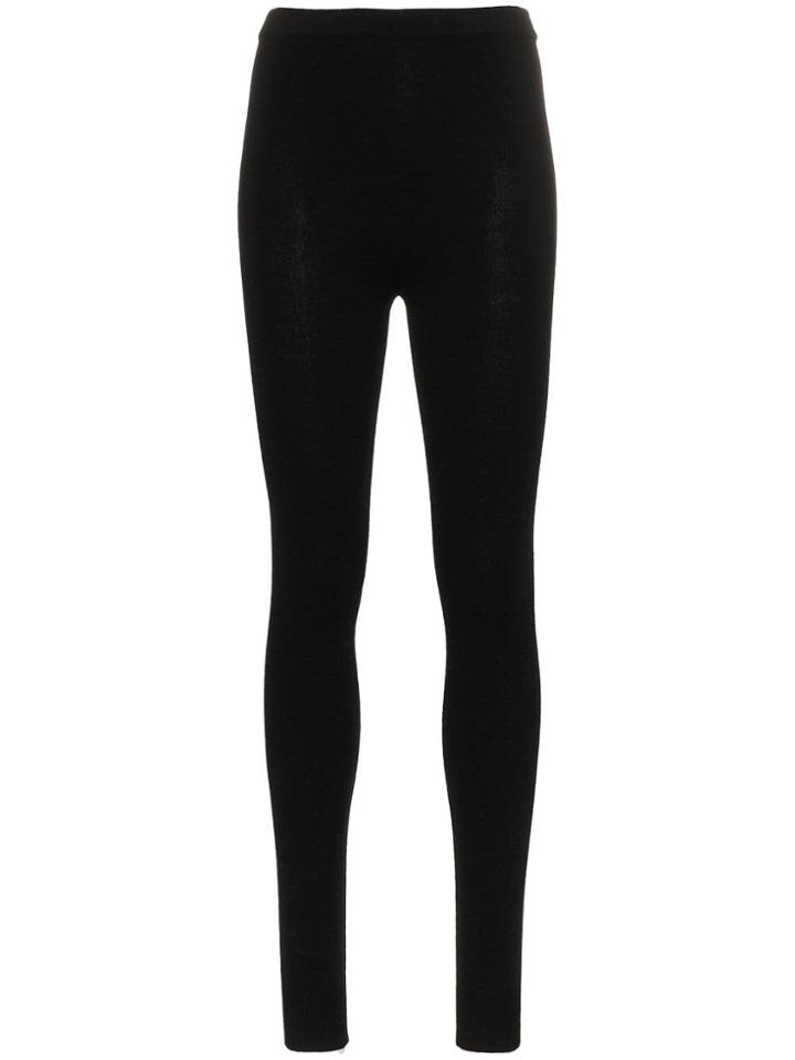 Alexandra Golovanoff High Waisted Cashmere Leggings - Black