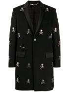 Philipp Plein Skull Print Coat - Black