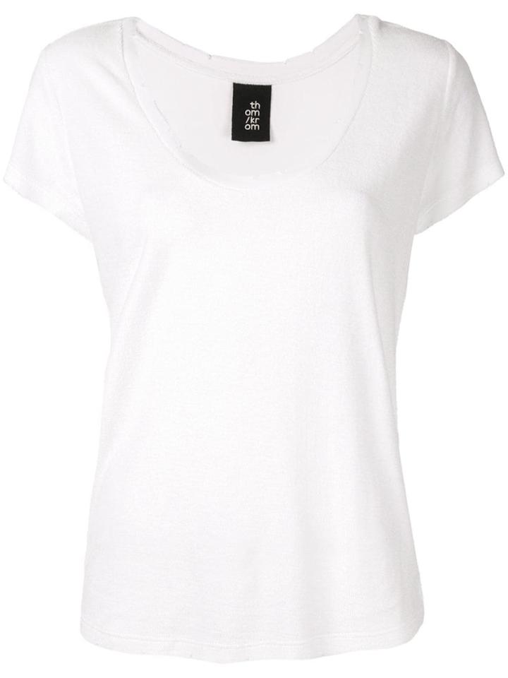 Thom Krom T-shirt With Distressed Details - White