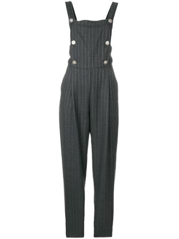 Versace Vintage Versus Pinstriped Dungarees - Grey