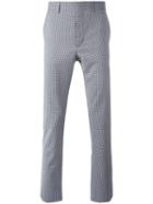 Prada Checked Print Tailored Trousers, Men's, Size: 48, Blue, Cotton/polyamide/spandex/elastane/virgin Wool