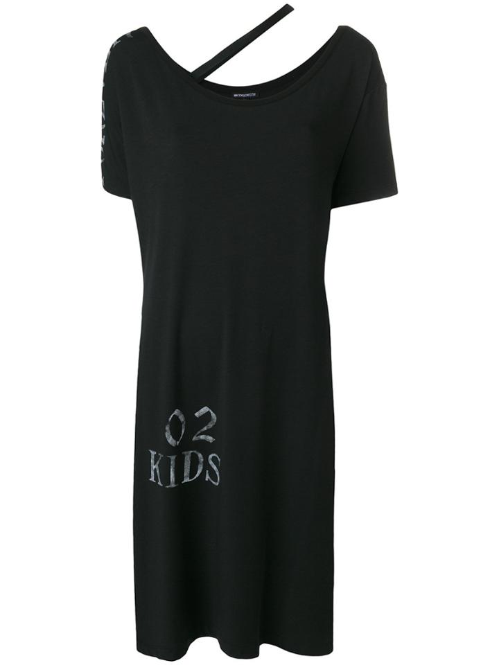 Ann Demeulemeester Flared Slogan Mini Dress - Black
