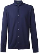 Zanone Knitted Shirt, Men's, Size: 54, Blue, Cotton