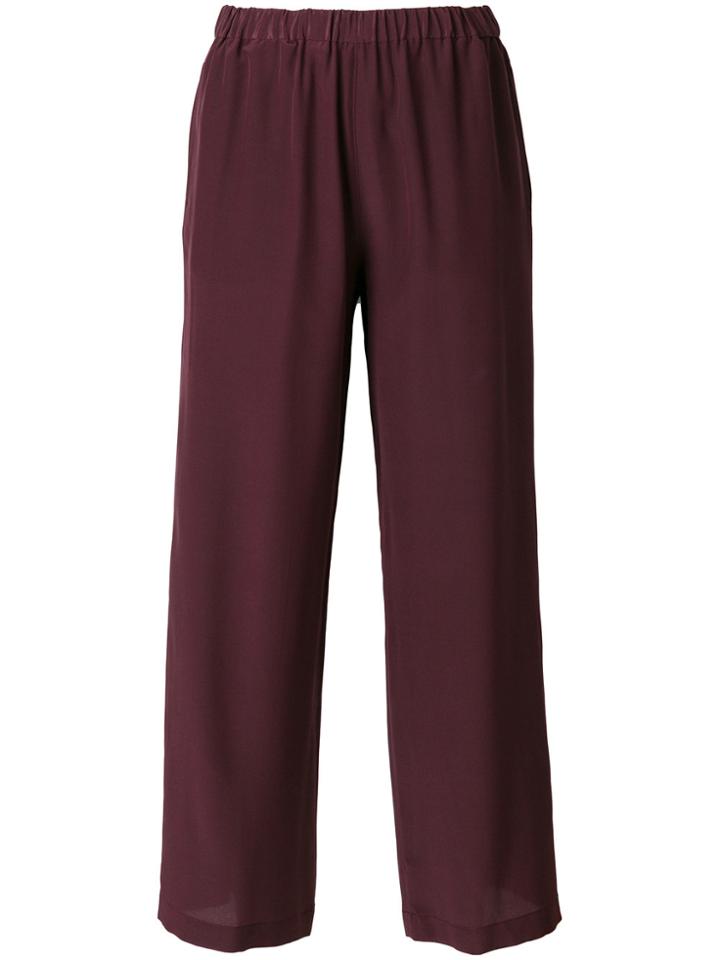 Aspesi Wide Cropped Trousers - Pink & Purple
