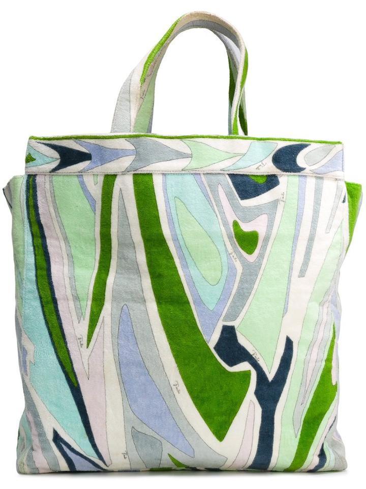 Emilio Pucci Vintage Abstract Print Velvet Tote
