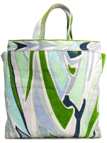 Emilio Pucci Vintage Abstract Print Velvet Tote