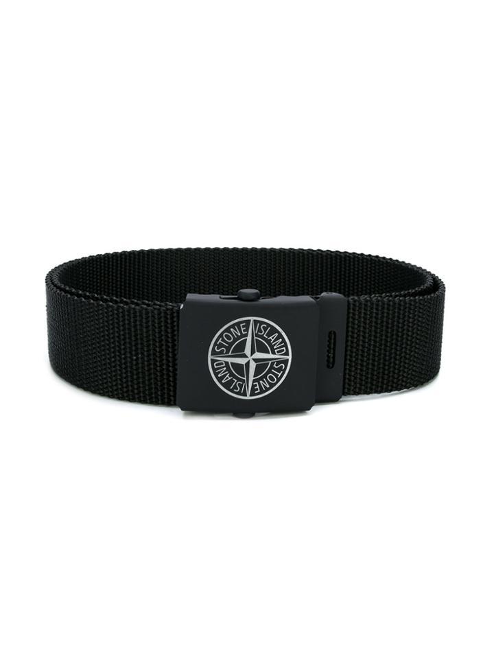 Stone Island Junior Logo Buckle Belt - Black