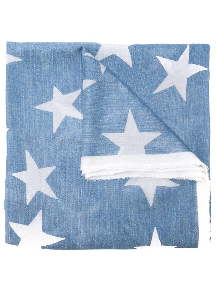 Stella Mccartney 'sky Blue Star' Print Scarf