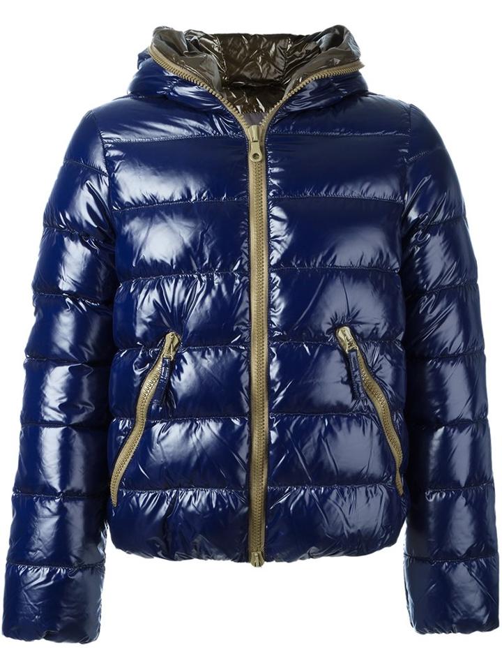 Duvetica Glossy Padded Jacket, Men's, Size: 46, Blue, Polyamide/feather Down